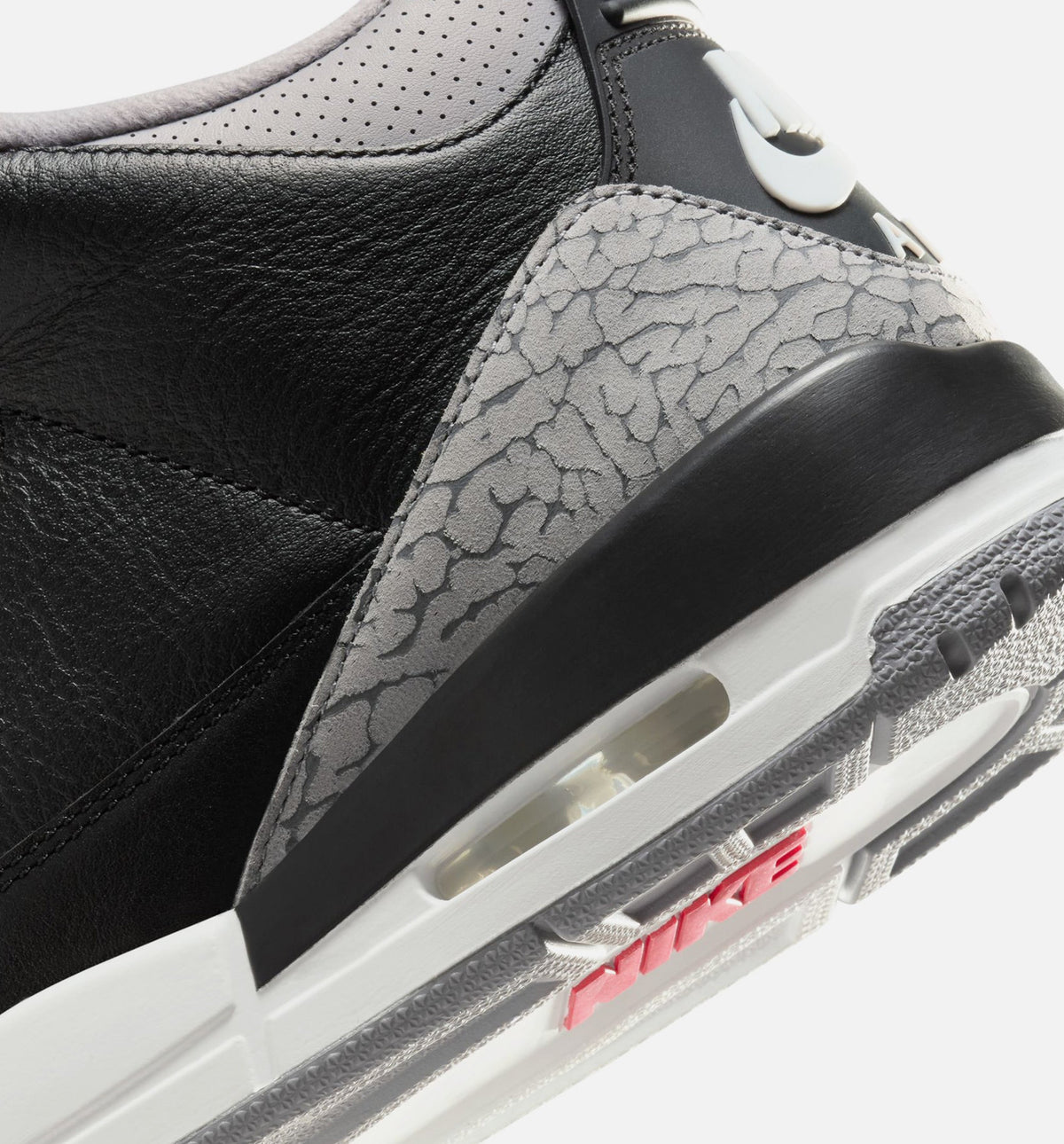 Air Jordan 3 Retro 'Black Cement' - Men's Lifestyle Sneaker (Black/Fire Red/Cement Grey/Summit White)
