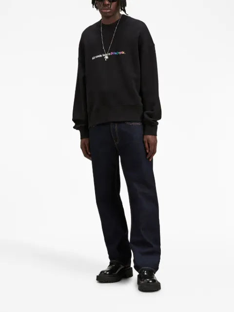 Palm Angels All Roads slogan-print cotton sweatshirt