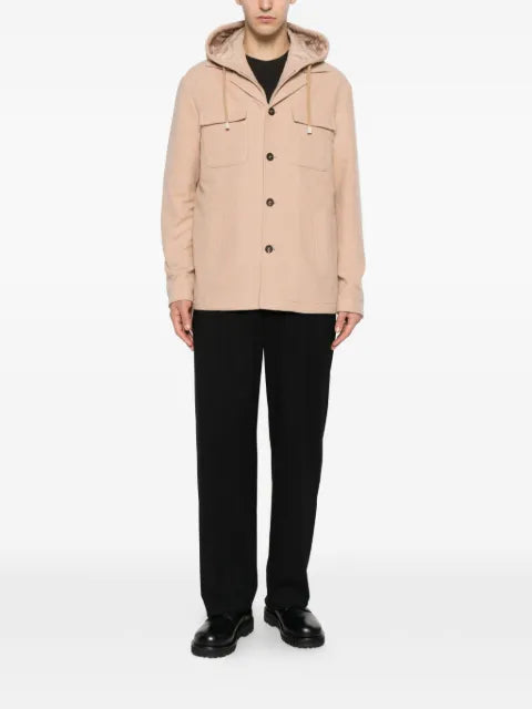 Eleventy hooded button-up jacket