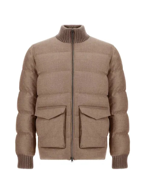 Herno quilted wool-tweed bomber jacket