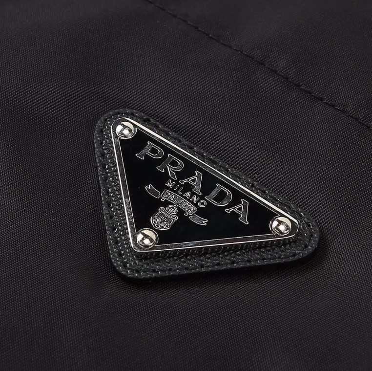 Black Nylon Button-Up Jacket