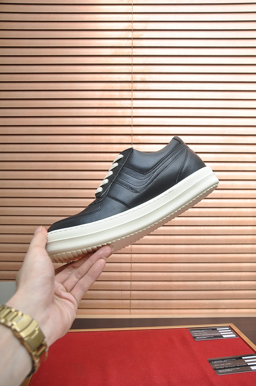 Rick Owens Paneled Platform Low-Top Sneakers