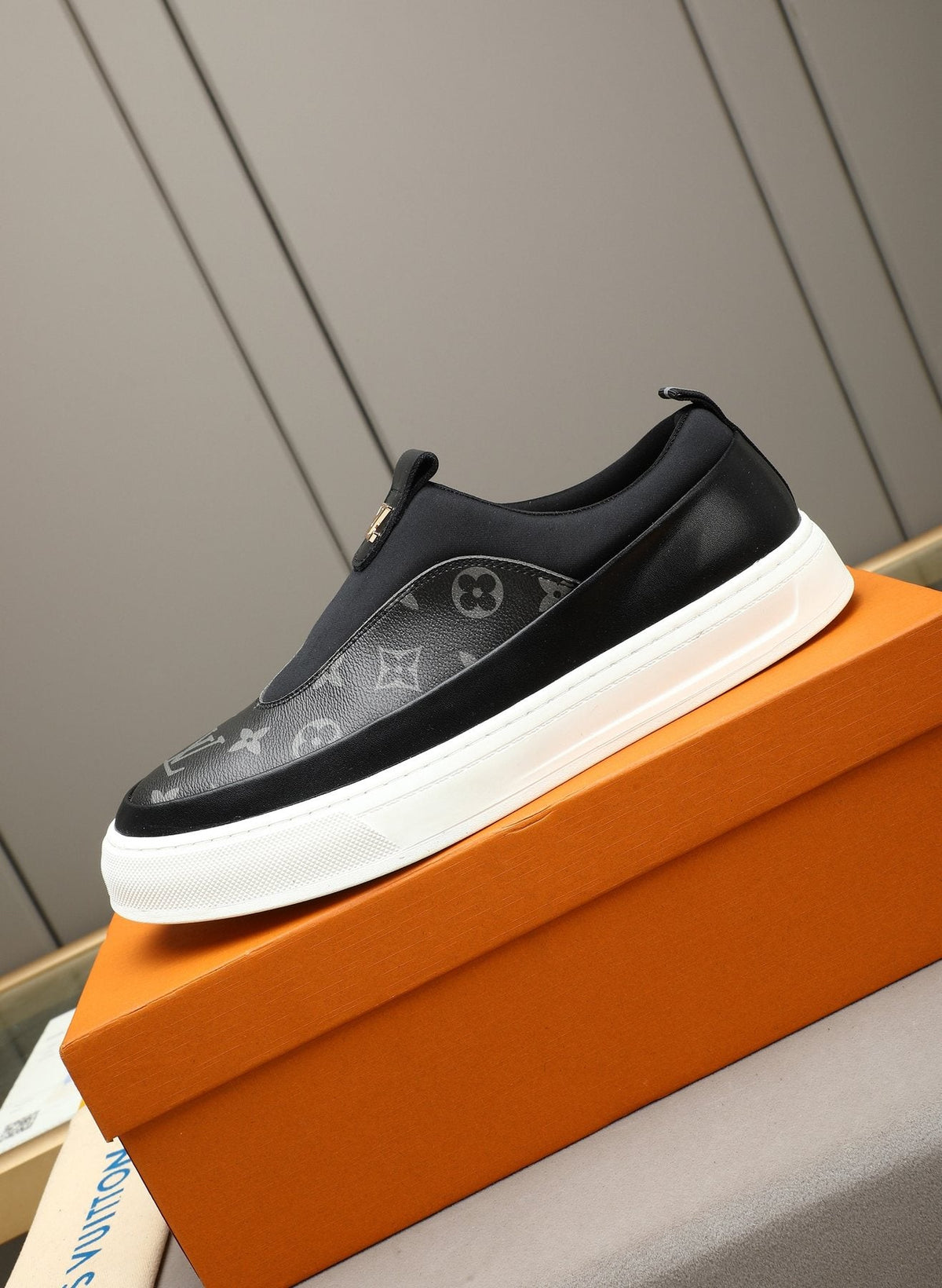 Louis Vuitton Men's Monogram Slip-On Sneakers - Rounded Toe